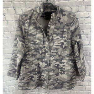 Banana Republic Camo Utility Jacket Women’s XXL Military Style Zip Snap Pockets
